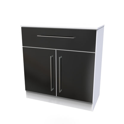 Worcester Sideboard Black & White 2 Doors 1 Drawer 74cm