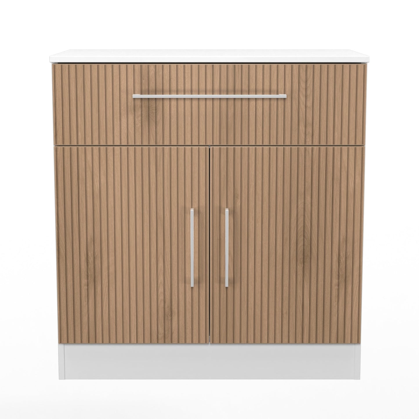 Worcester Sideboard White & Light Oak 2 Doors 1 Drawer 74cm