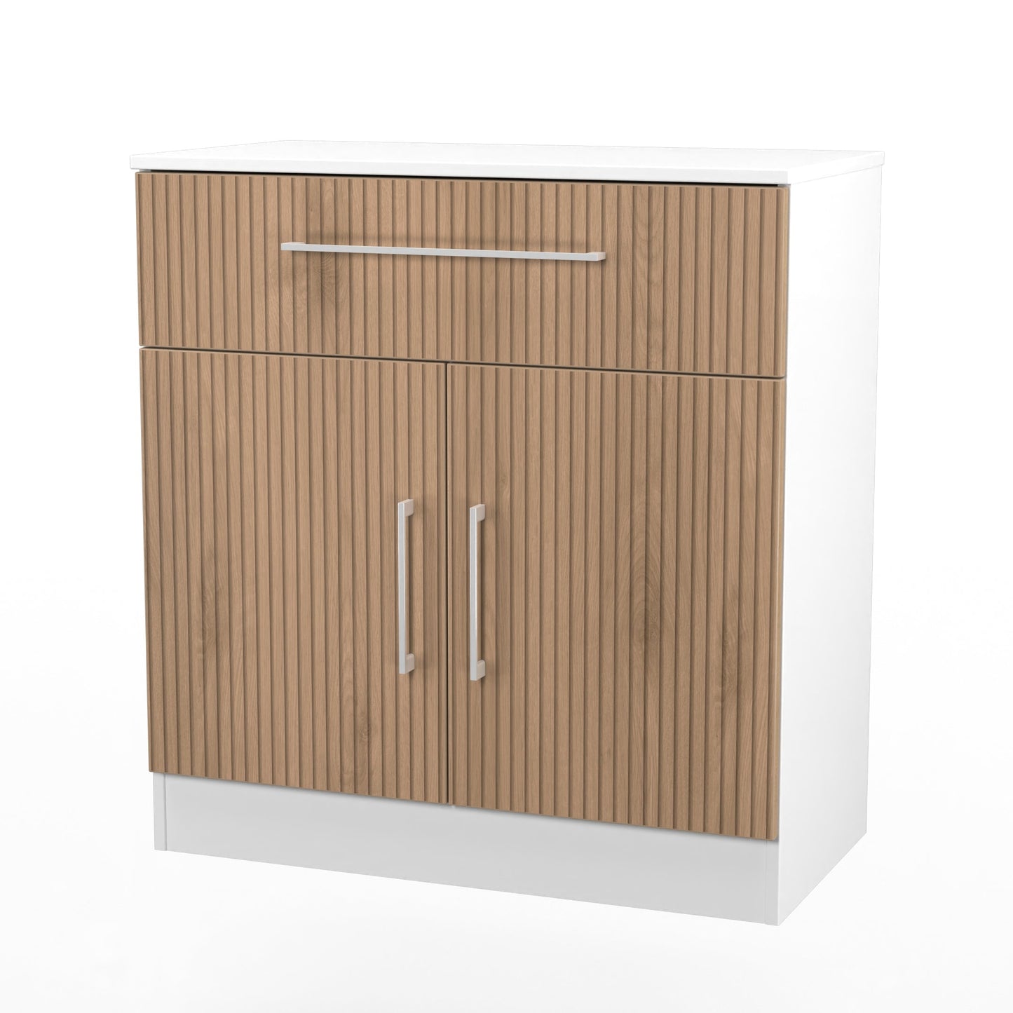 Worcester Sideboard White & Light Oak 2 Doors 1 Drawer 74cm