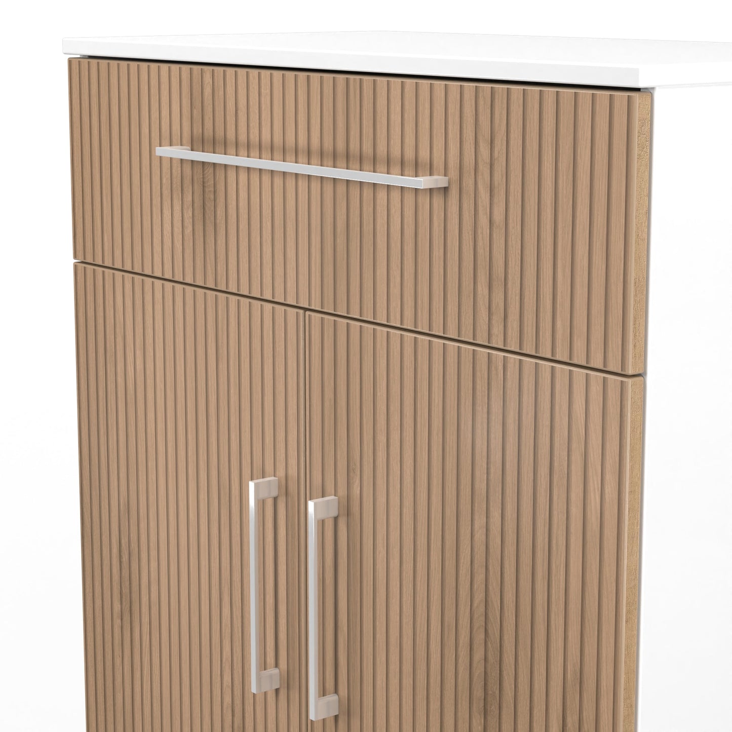 Worcester Sideboard White & Light Oak 2 Doors 1 Drawer 74cm