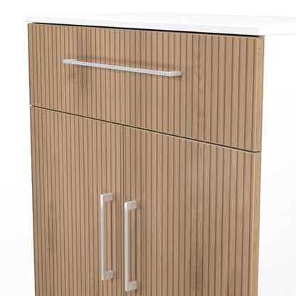 Worcester Sideboard White & Light Oak 2 Doors 1 Drawer 74cm