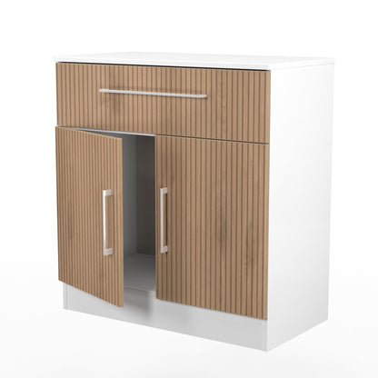 Worcester Sideboard White & Light Oak 2 Doors 1 Drawer 74cm