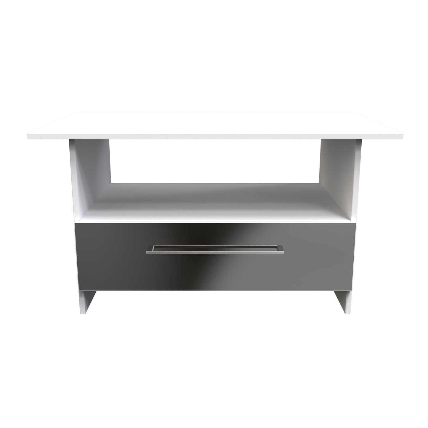 Worcester Coffee Table Black & White 1 Shelf 1 Drawer 93cm