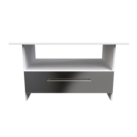 Worcester Coffee Table Black & White 1 Shelf 1 Drawer 93cm