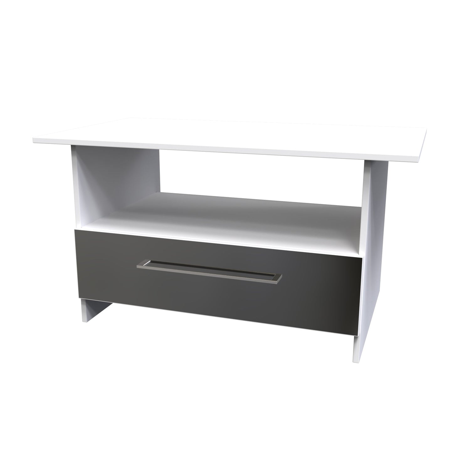 Worcester Coffee Table Black & White 1 Shelf 1 Drawer 93cm