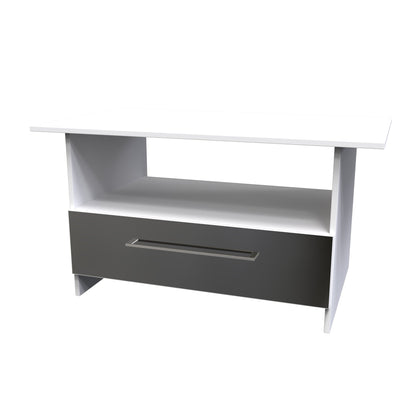 Worcester Coffee Table Black & White 1 Shelf 1 Drawer 93cm