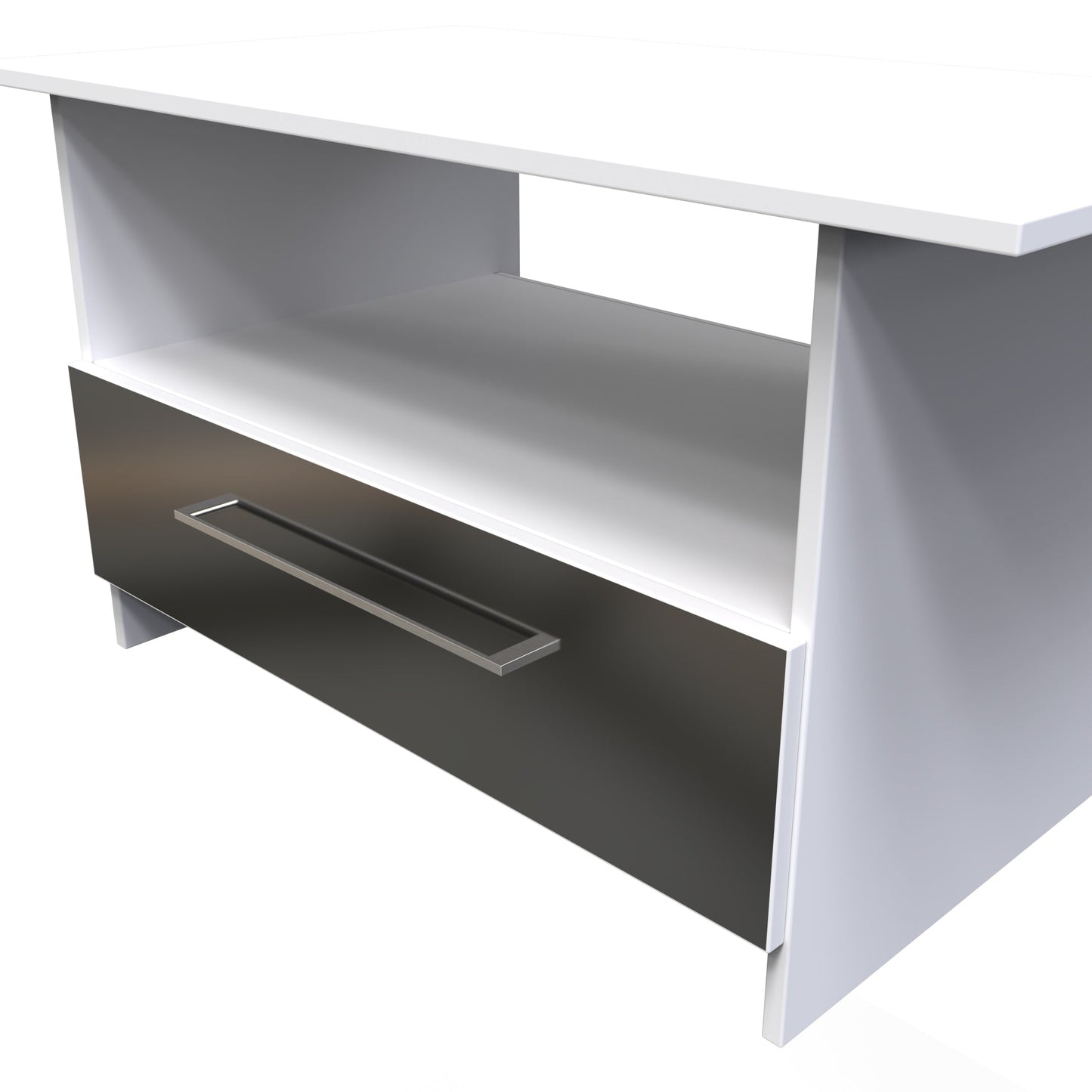 Worcester Coffee Table Black & White 1 Shelf 1 Drawer 93cm