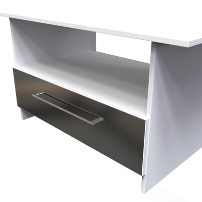 Worcester Coffee Table Black & White 1 Shelf 1 Drawer 93cm