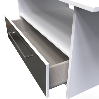 Worcester Coffee Table Black & White 1 Shelf 1 Drawer 93cm