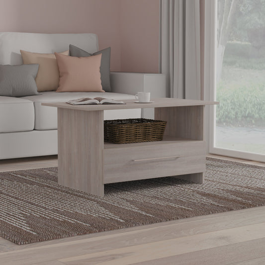 Worcester Coffee Table Light Grey 1 Shelf 1 Drawer 93cm