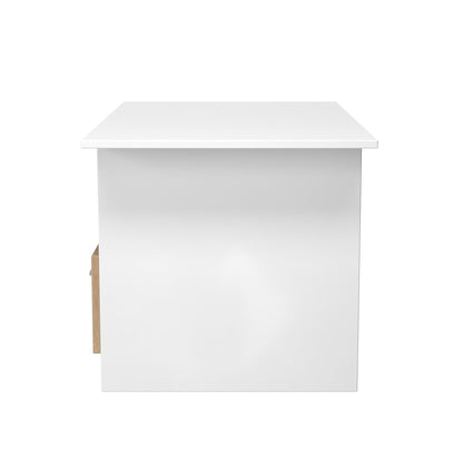 Worcester Coffee Table White & Light Oak 1 Shelf 1 Drawer 93cm