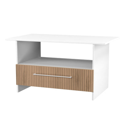 Worcester Coffee Table White & Light Oak 1 Shelf 1 Drawer 93cm