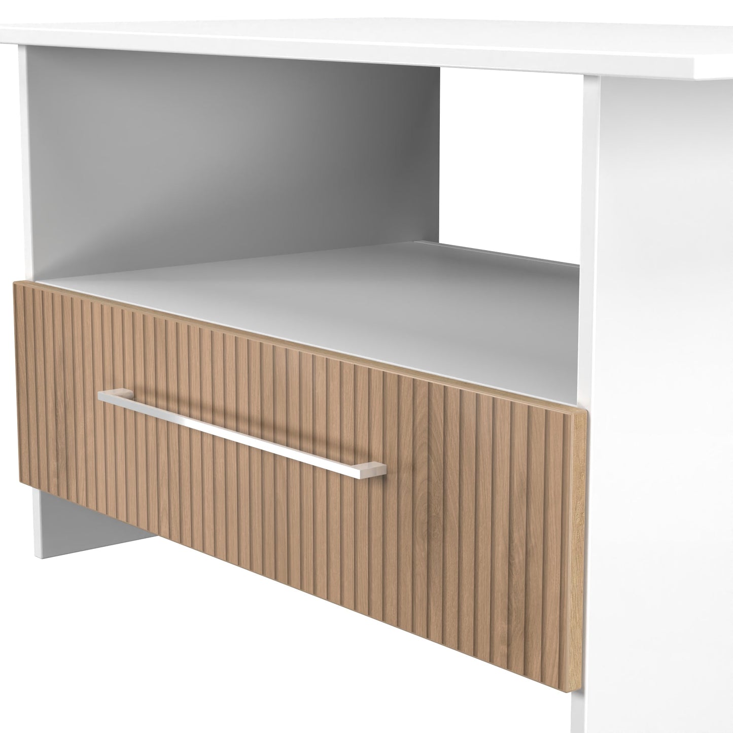 Worcester Coffee Table White & Light Oak 1 Shelf 1 Drawer 93cm