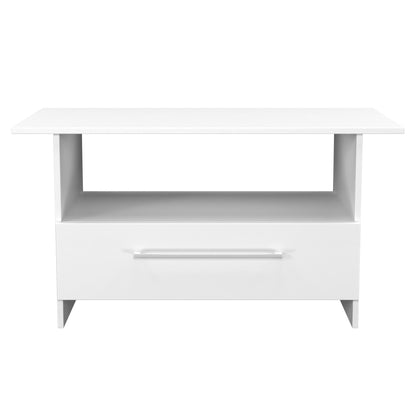 Worcester Coffee Table White 1 Shelf 1 Drawer 93cm