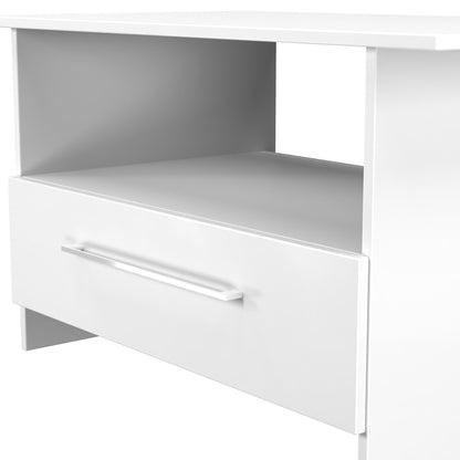 Worcester Coffee Table White 1 Shelf 1 Drawer 93cm