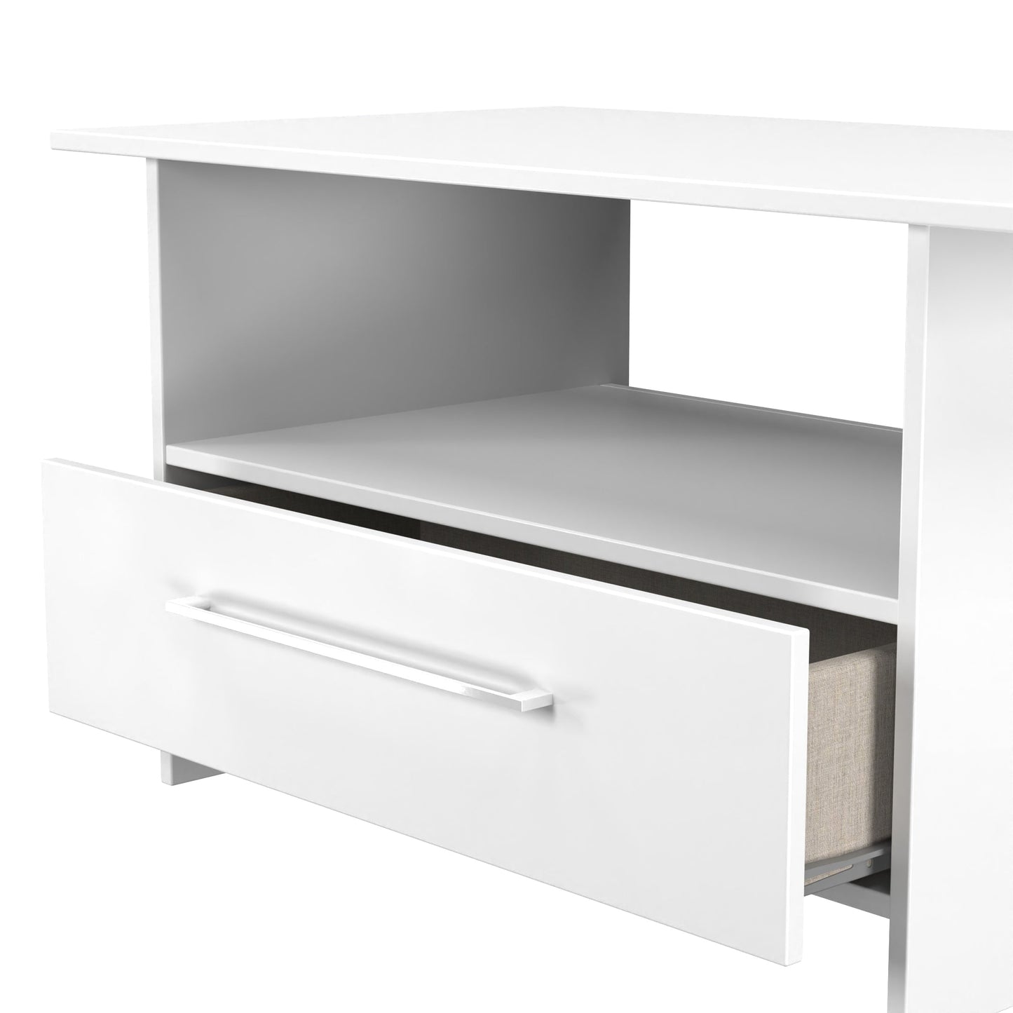 Worcester Coffee Table White 1 Shelf 1 Drawer 93cm