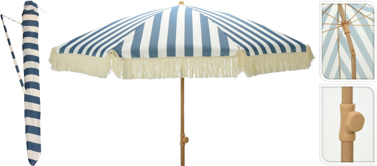 Garden Parasol Blue & White by Croft - 2M