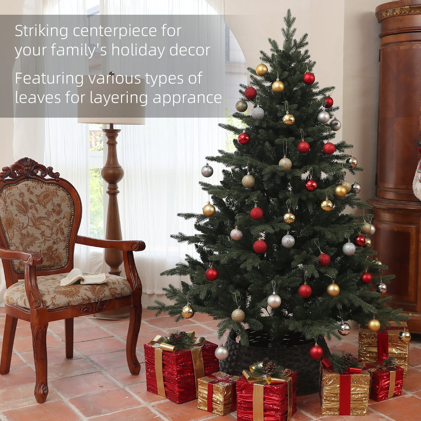 6ft Christmas Tree Artificial - Dark Green  1696 Tips