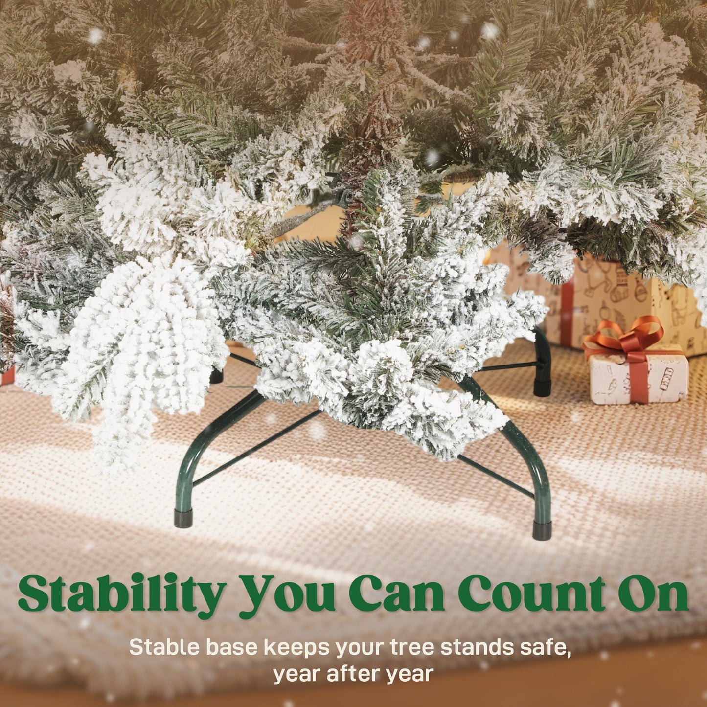 5ft Christmas Tree Artificial - White Frosted Green  1020 Tips