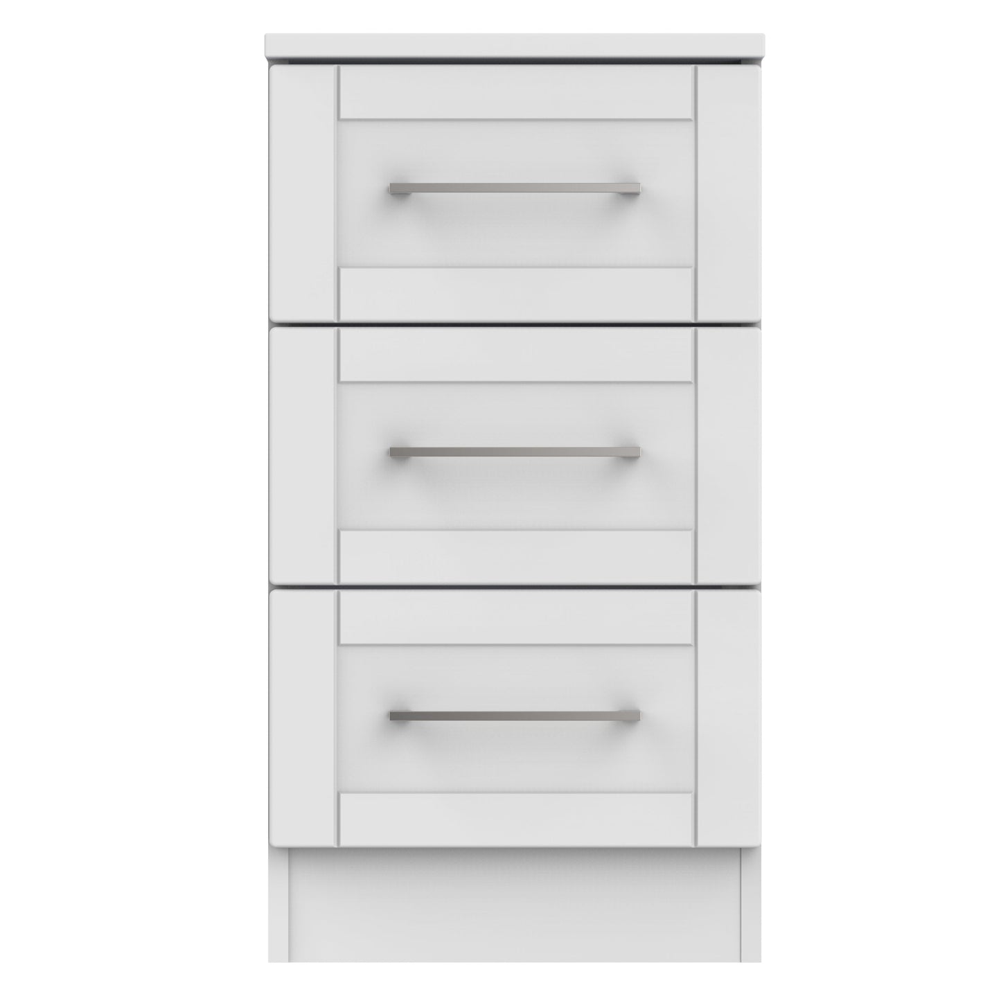 York Bedside Table Grey 3 Drawers 37cm