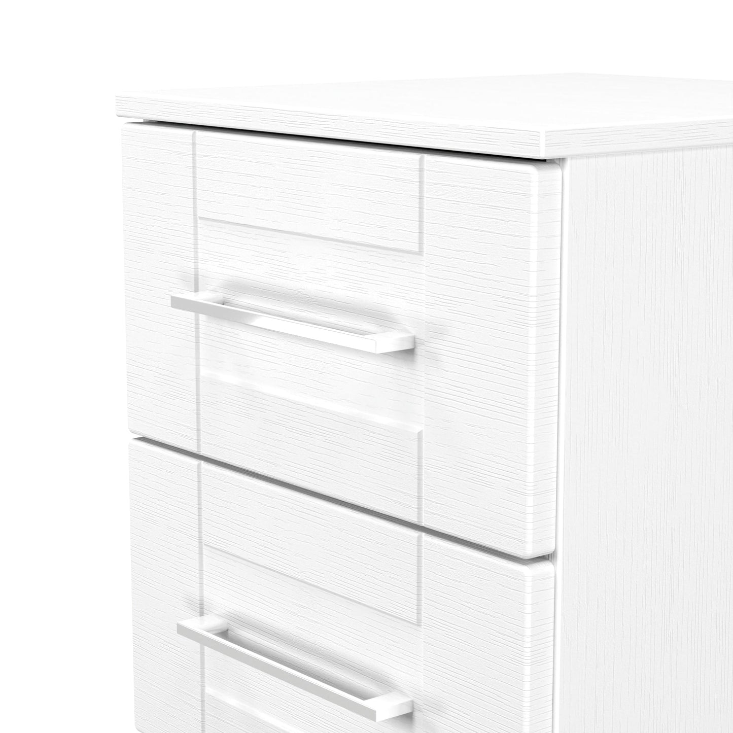 York Bedside Table White 3 Drawers 37cm