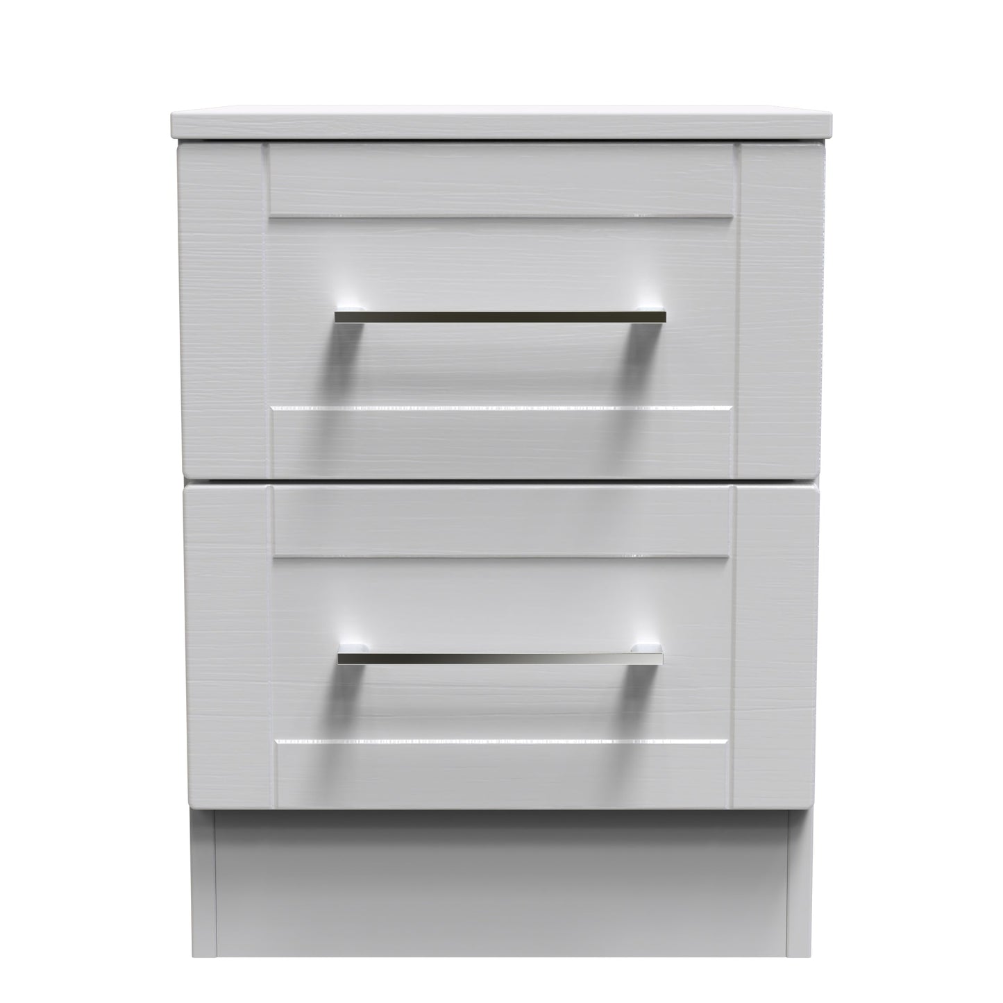 York Bedside Table Grey 2 Drawers 37cm