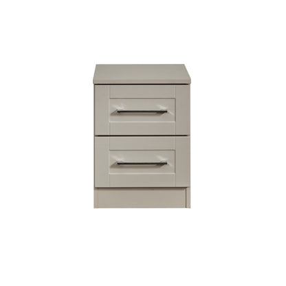 York Bedside Table Cream 2 Drawers 37cm