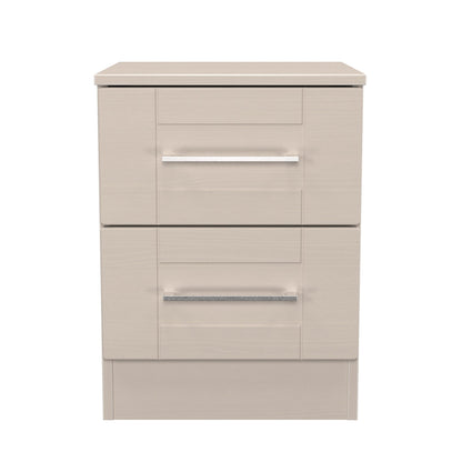 York Bedside Table Cream 2 Drawers 37cm