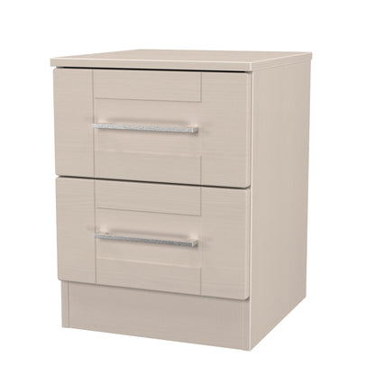 York Bedside Table Cream 2 Drawers 37cm