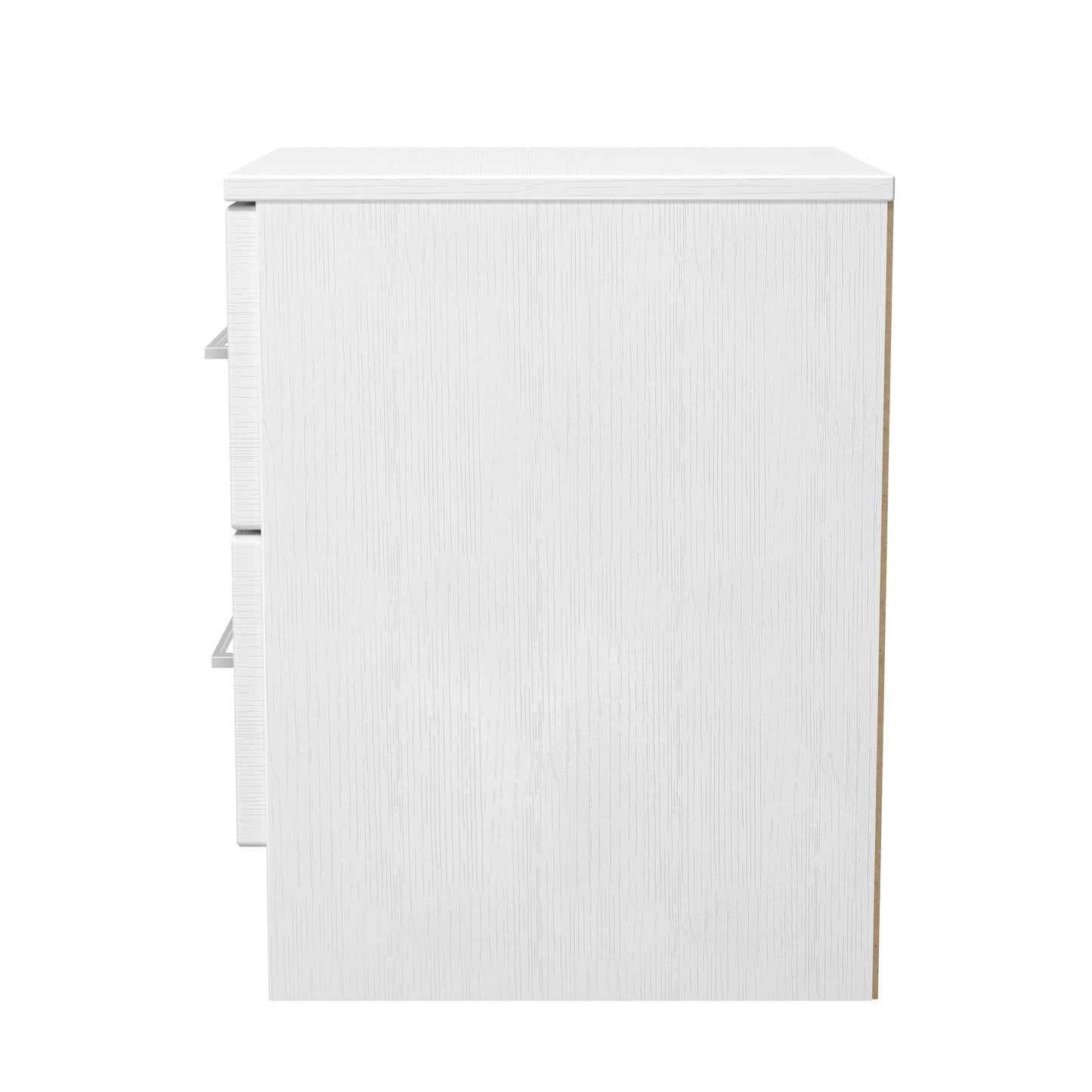 York Bedside Table White 2 Drawers 37cm