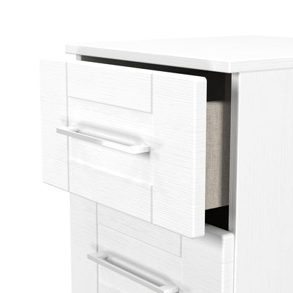 York Bedside Table White 2 Drawers 37cm