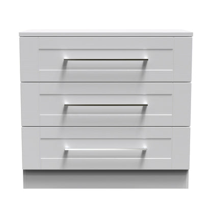 York Chest of Drawers Grey 3 Drawers 74cm