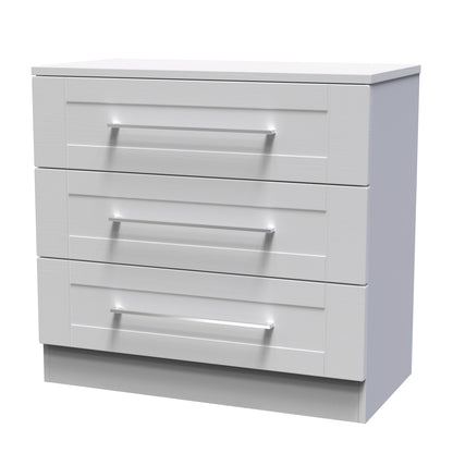 York Chest of Drawers Grey 3 Drawers 74cm