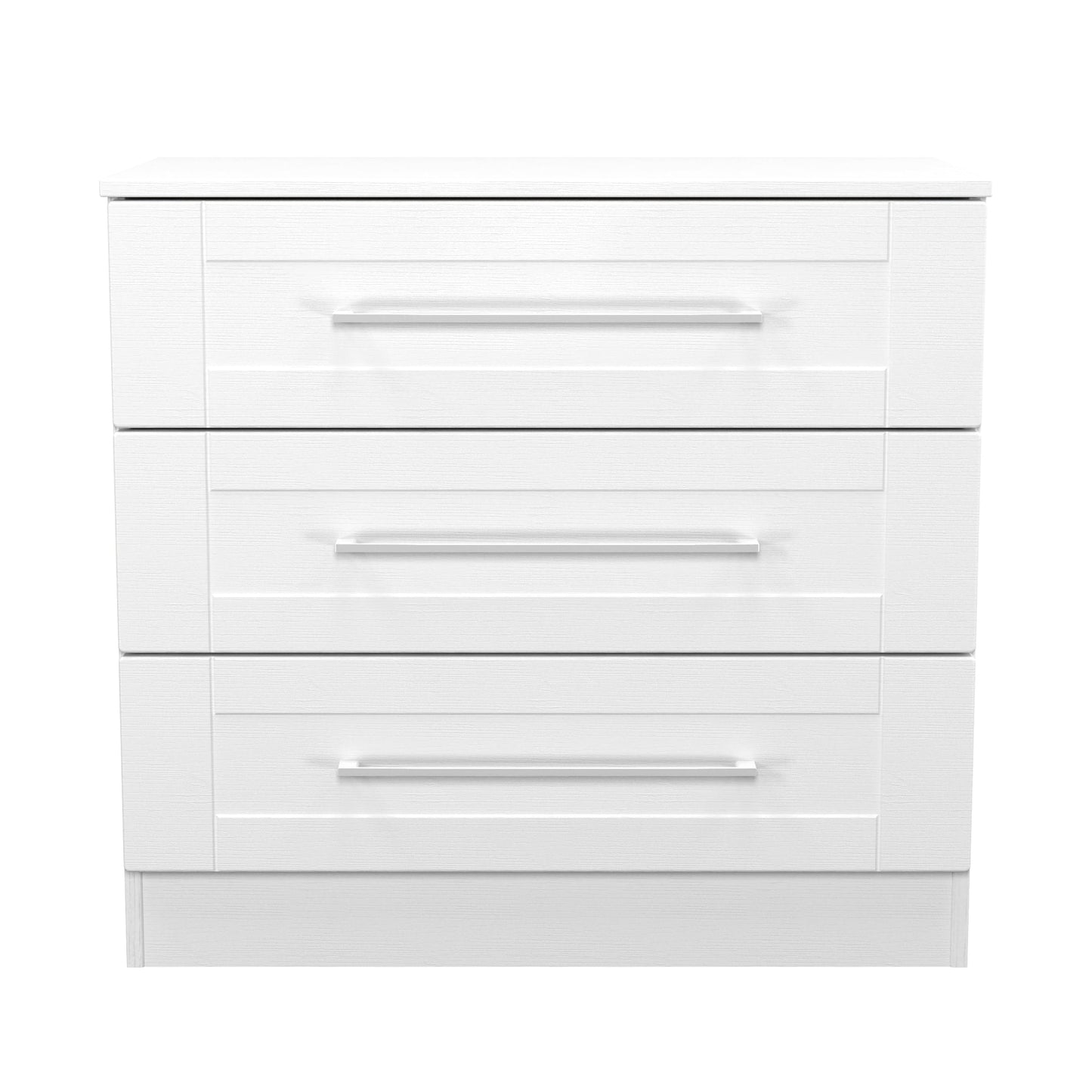 York Chest of Drawers White 3 Drawers 74cm