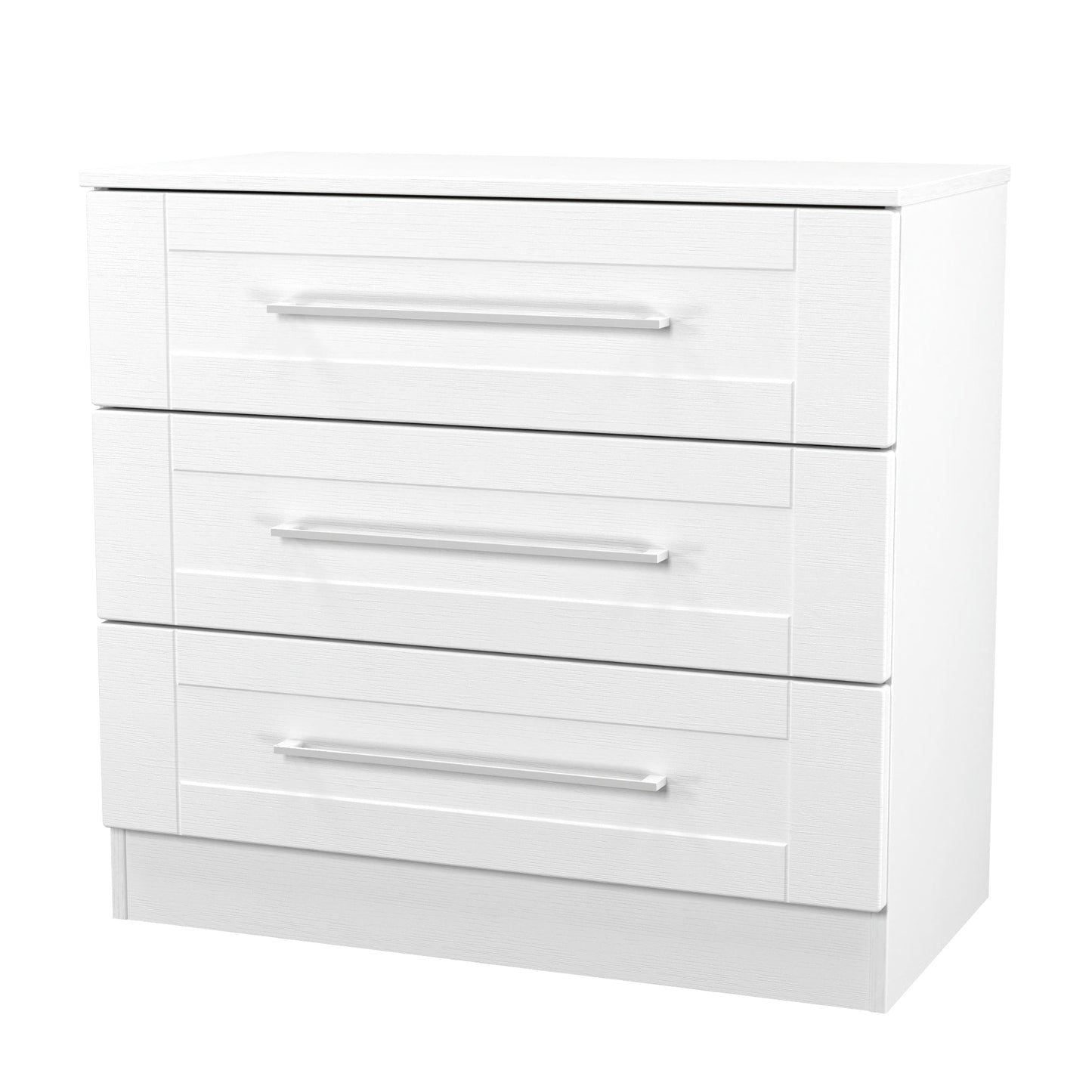 York Chest of Drawers White 3 Drawers 74cm