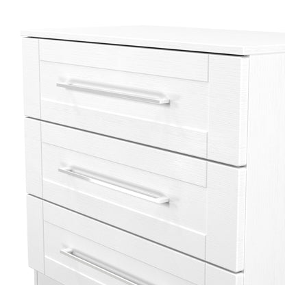 York Chest of Drawers White 3 Drawers 74cm
