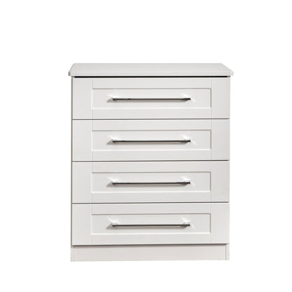York Chest of Drawers White 4 Drawers 74cm
