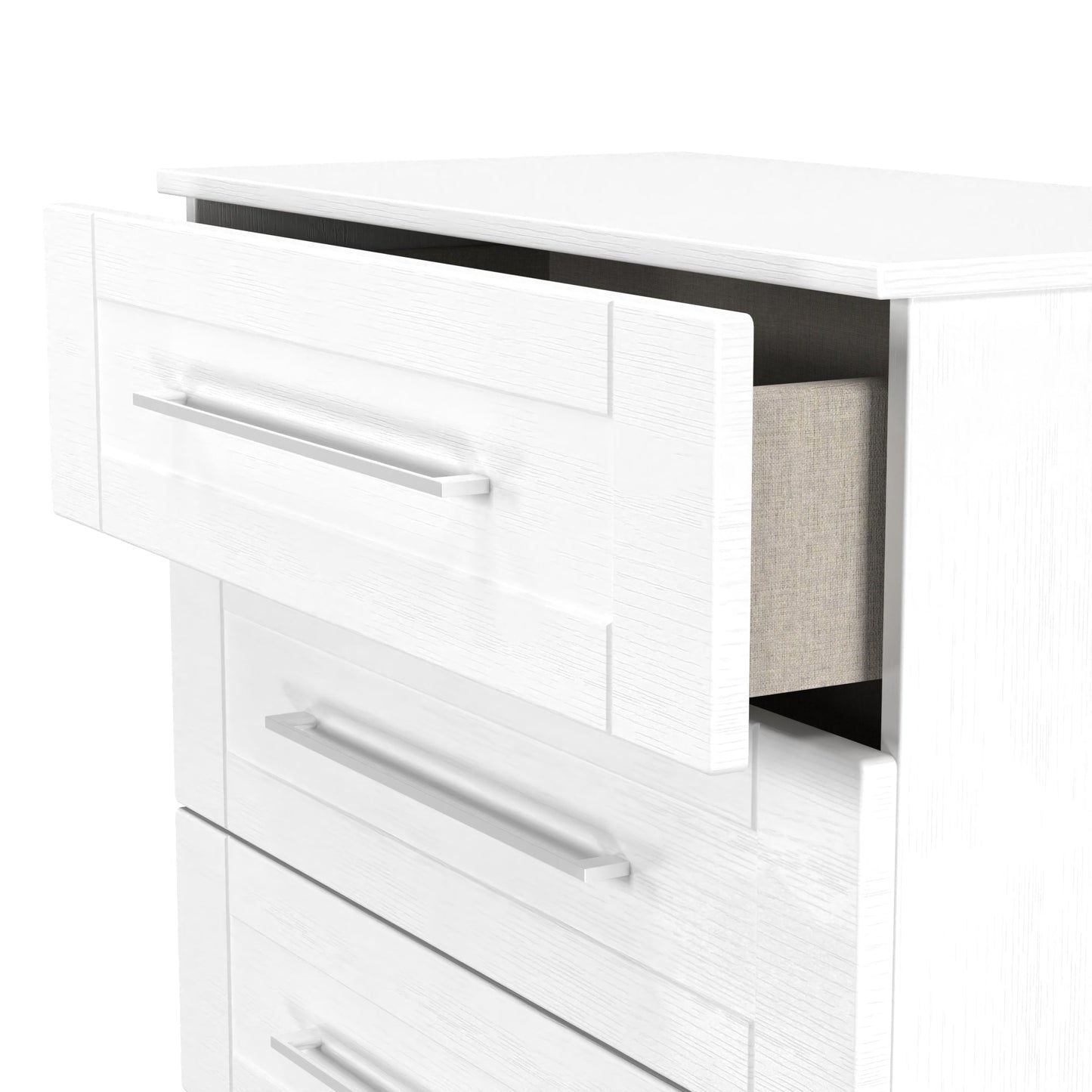York Chest of Drawers White 4 Drawers 74cm