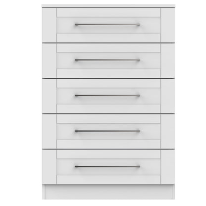 York Tall Chest of Drawers Grey 5 Drawers 74cm