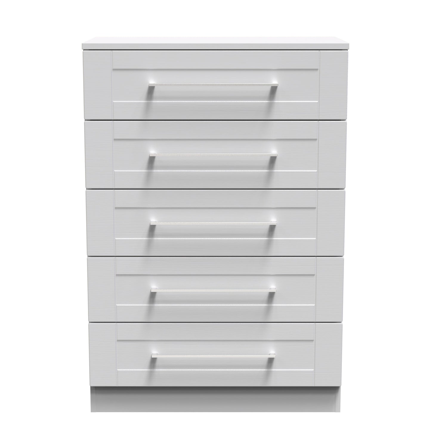 York Tall Chest of Drawers Grey 5 Drawers 74cm