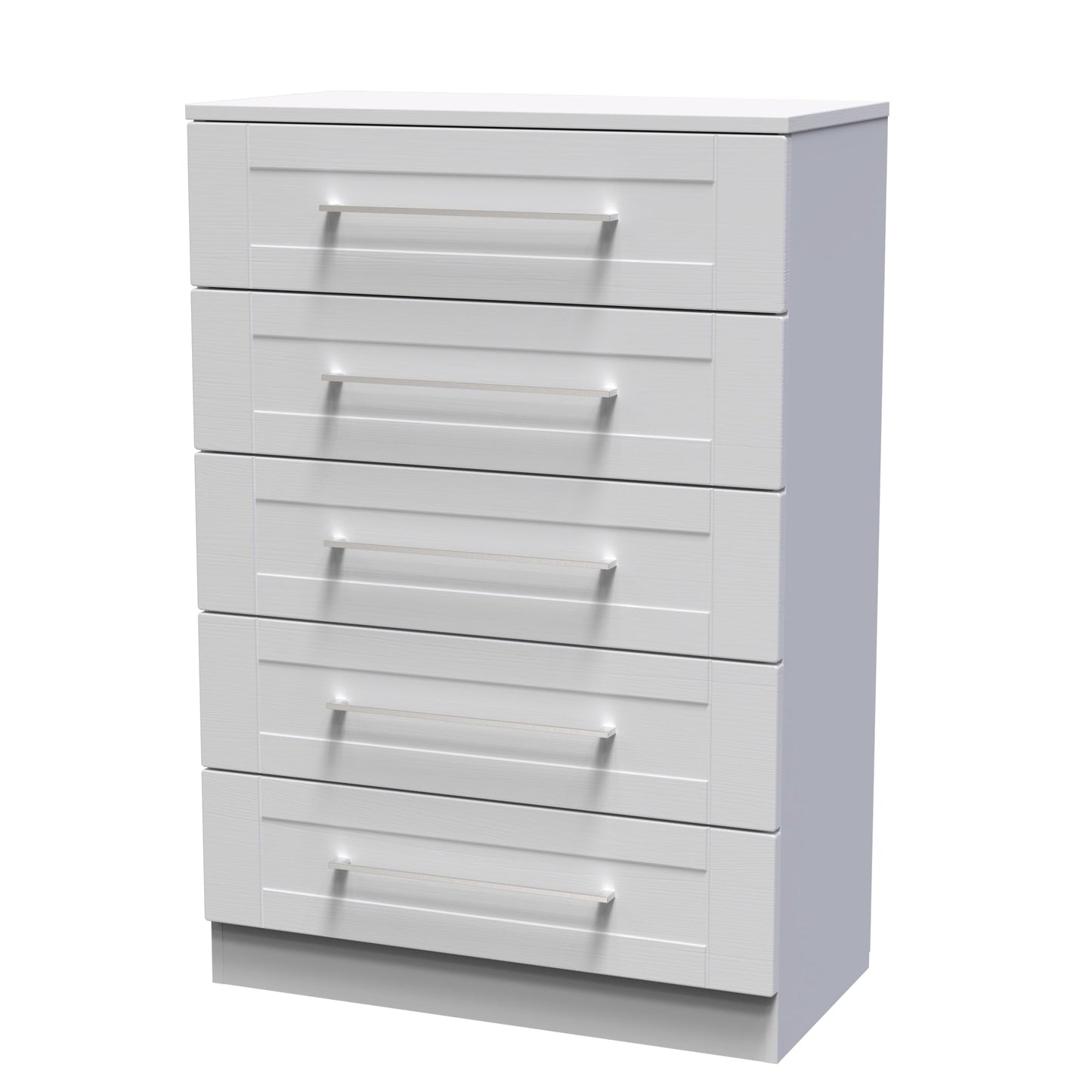 York Tall Chest of Drawers Grey 5 Drawers 74cm