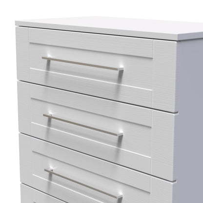 York Tall Chest of Drawers Grey 5 Drawers 74cm