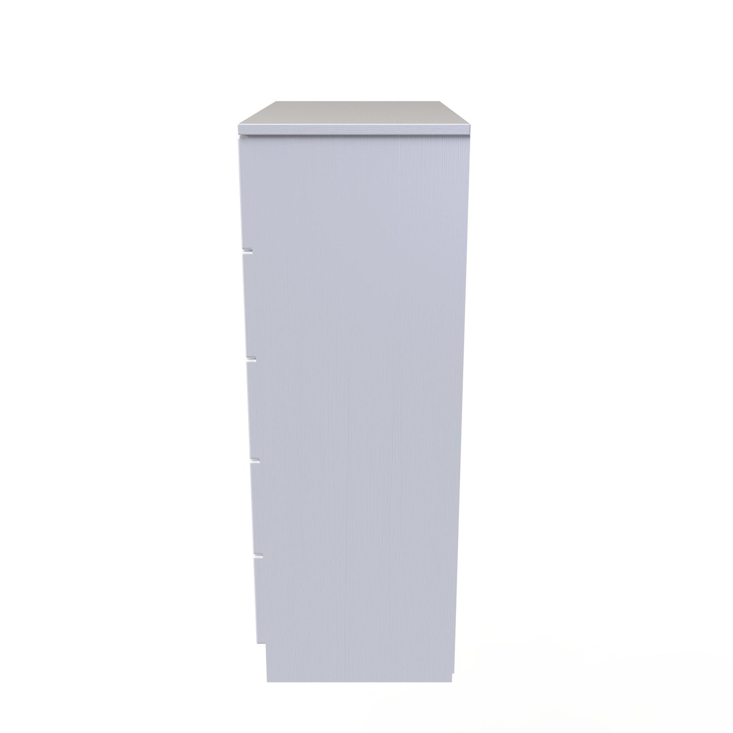 York Tall Chest of Drawers White 5 Drawers 74cm