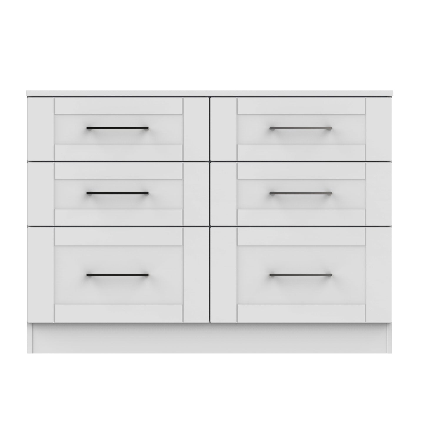 York Large Chest of Drawers Grey 6 Drawers 110cm