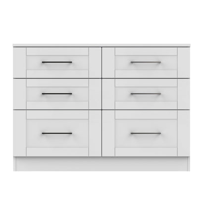 York Large Chest of Drawers Grey 6 Drawers 110cm
