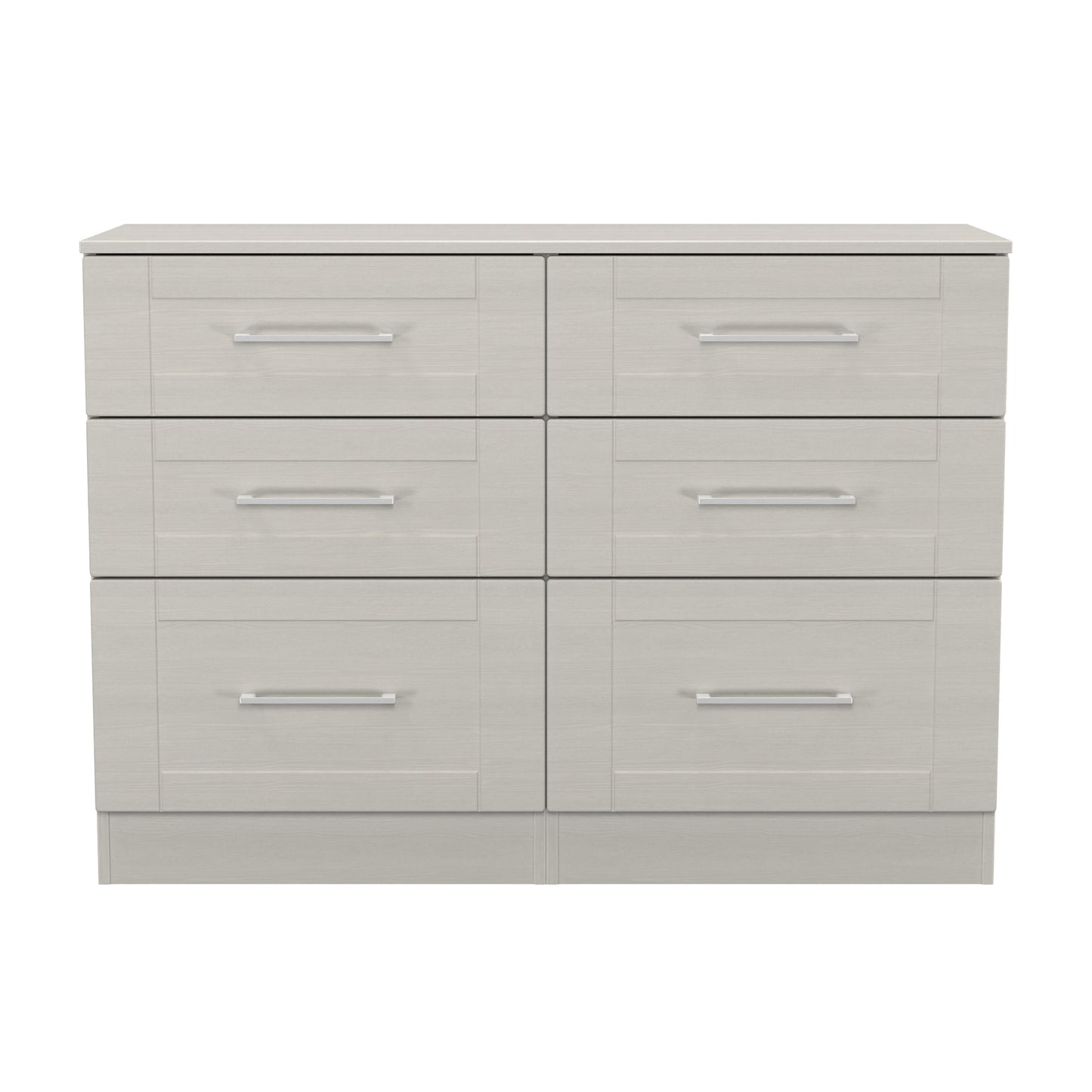 York Large Chest of Drawers Grey 6 Drawers 110cm