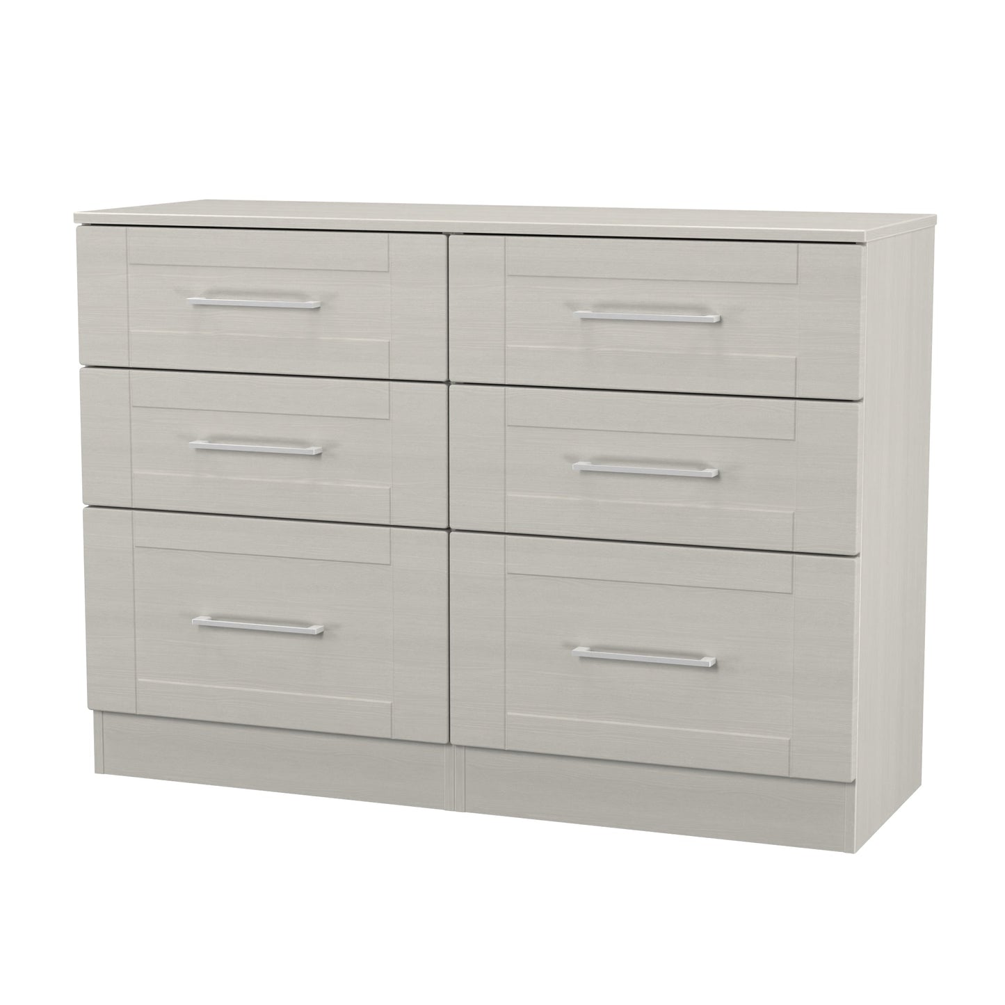 York Large Chest of Drawers Grey 6 Drawers 110cm