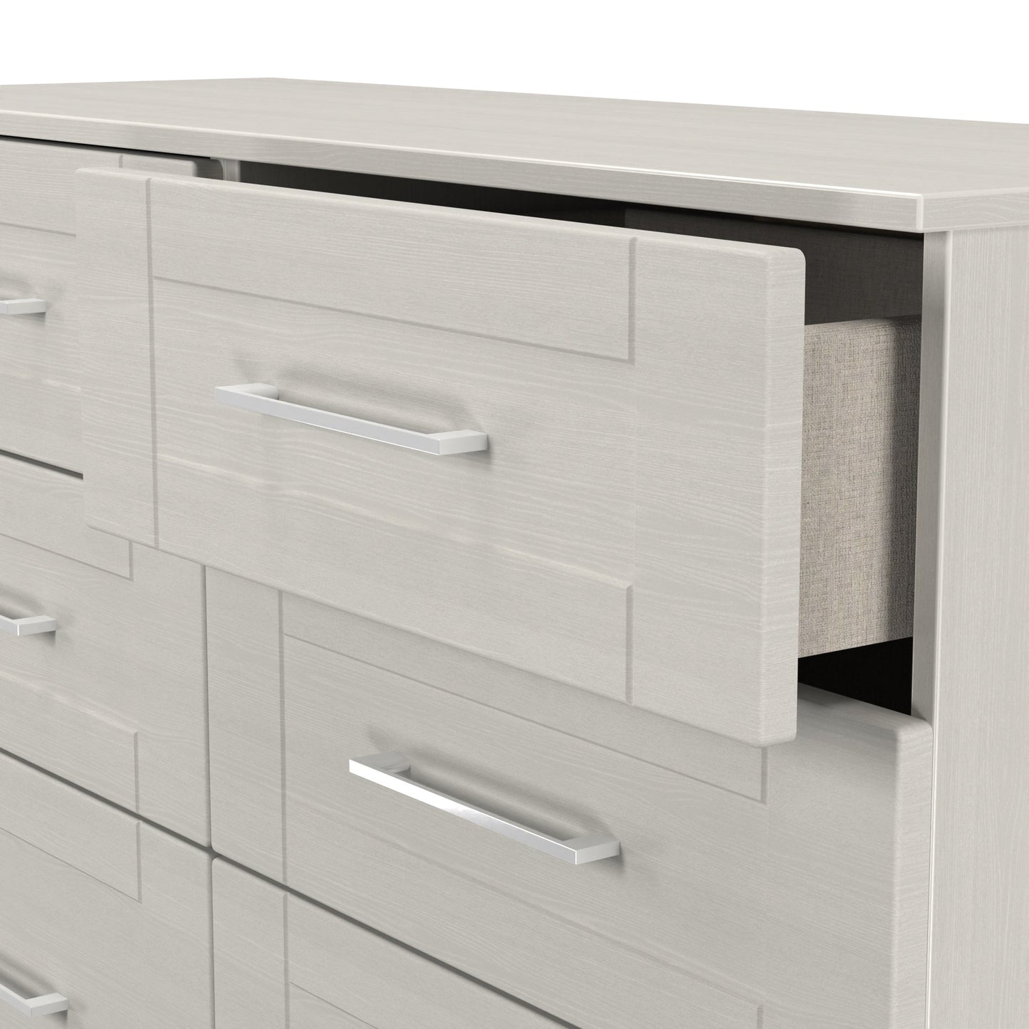 York Large Chest of Drawers Grey 6 Drawers 110cm