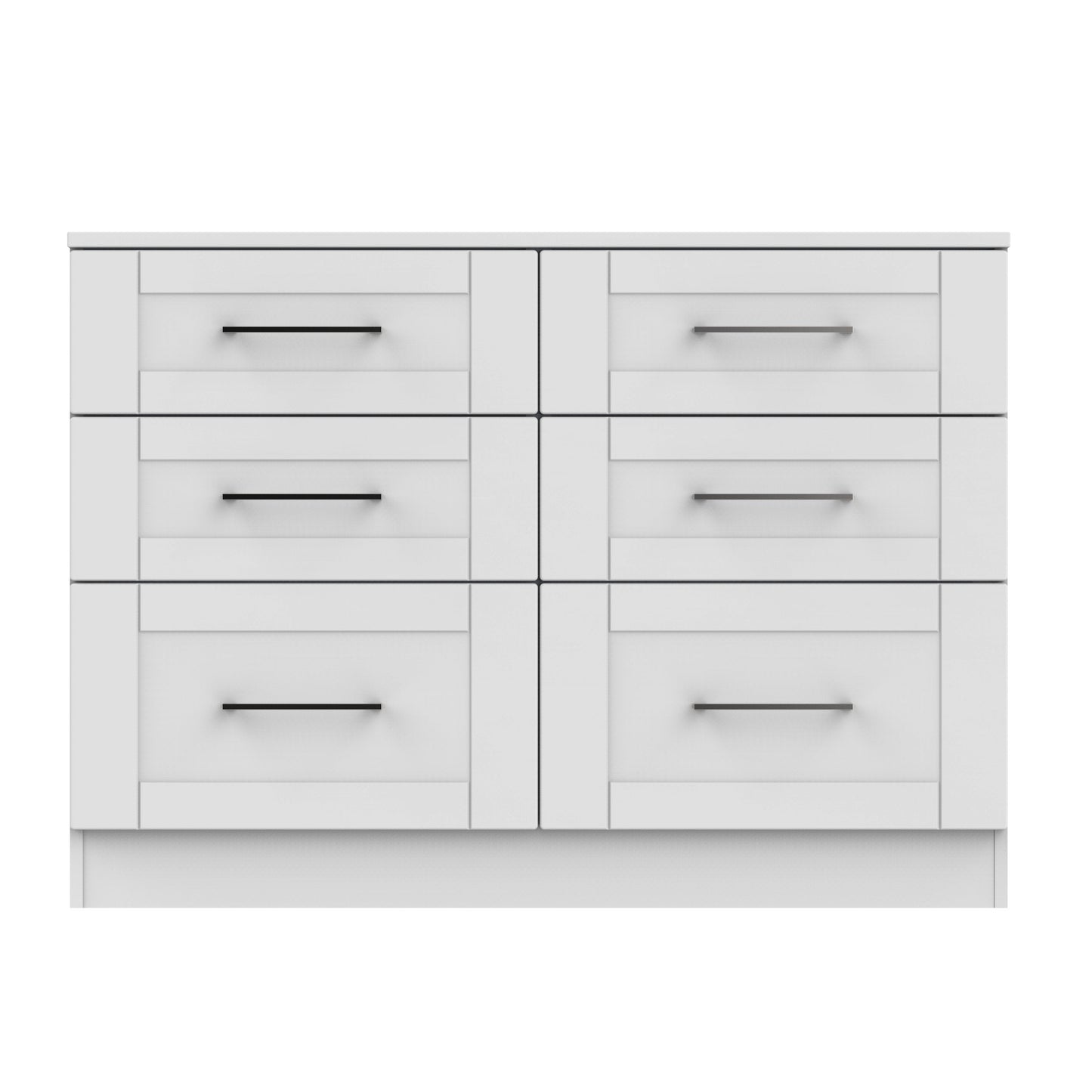 York Large Chest of Drawers Grey 6 Drawers 110cm