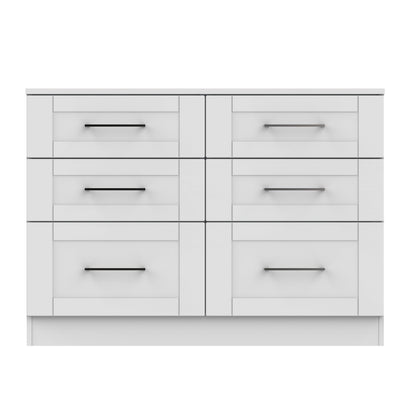 York Large Chest of Drawers Grey 6 Drawers 110cm